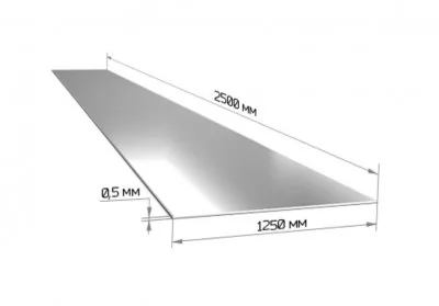 Картина товара - Лист холоднокатаный 0.5 мм 1250х2500 мм