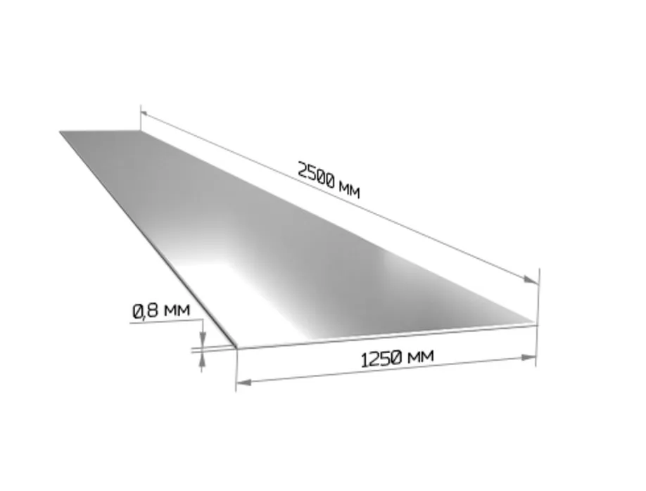Купить Лист холоднокатаный 0.8 мм 1250х2500 мм