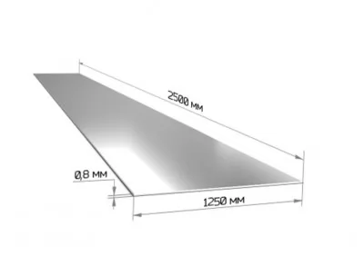 Картина товара - Лист холоднокатаный 0.8 мм 1250х2500 мм