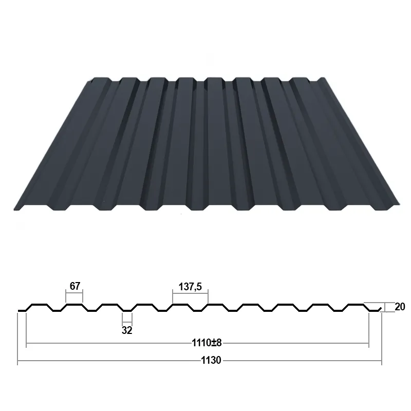 Купить Профнастил С20 0,35 мм Графитовый серый  RAL 7024