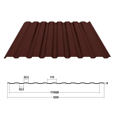 Картина товара - Профнастил С8 0,35 мм Шоколадно-коричневый  RAL 8017