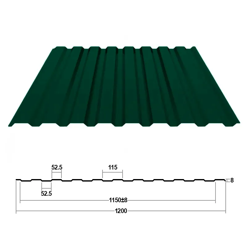 Купить Профнастил С8 0,35 мм Зеленый мох RAL 6005