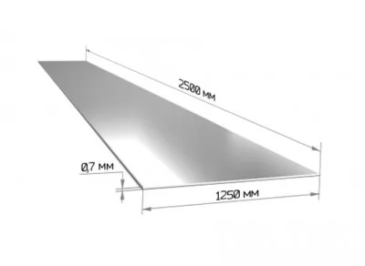 Картина товара - Лист холоднокатаный 0.7 мм 1250х2500 мм