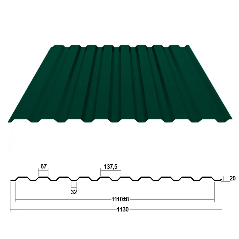 Купить Профнастил С20 0,35 мм Зеленый мох RAL 6005