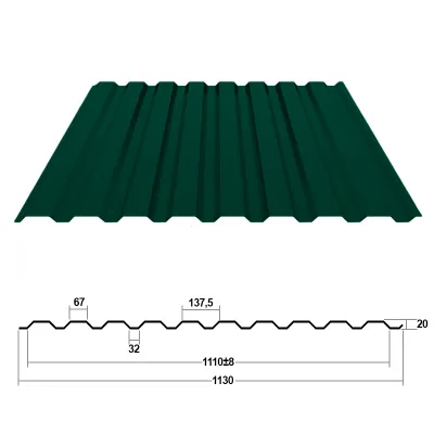 Картина товара - Профнастил С20 0,35 мм Зеленый мох RAL 6005