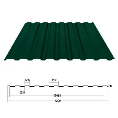 Картина товара - Профнастил С8 0,4 мм Зеленый мох RAL 6005