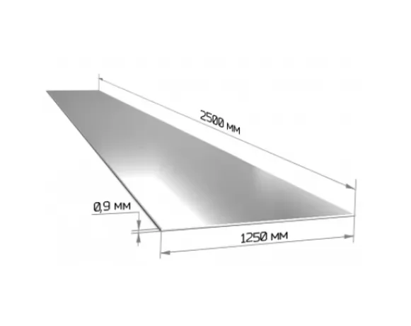 Купить Лист оцинкованный 0,9 мм 1250х2500 мм