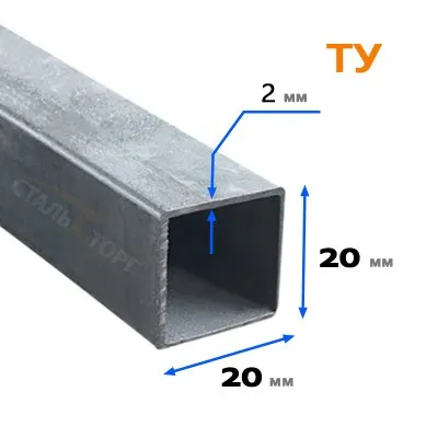 Картина товара - Труба квадратная ТУ 20х20х2 мм