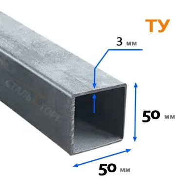 Картина товара - Труба квадратная ТУ 50х50х3 мм