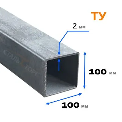 Картина товара - Труба квадратная ТУ 100х100х2 мм